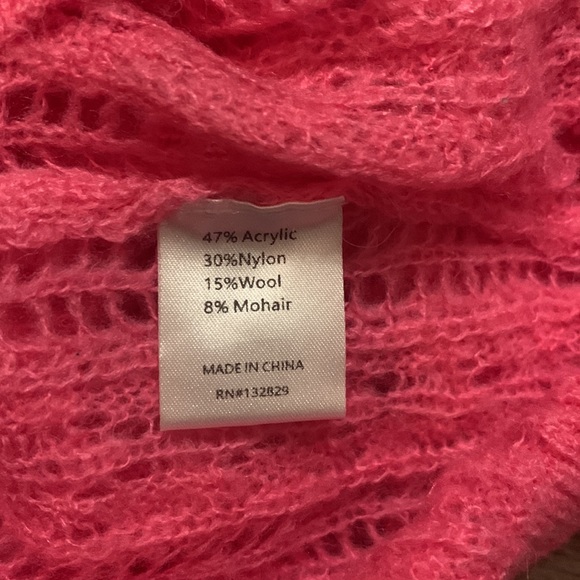 Tularosa Edina pink Short Sleeve Wool Blend Sweater Size Small - Picture 6 of 6